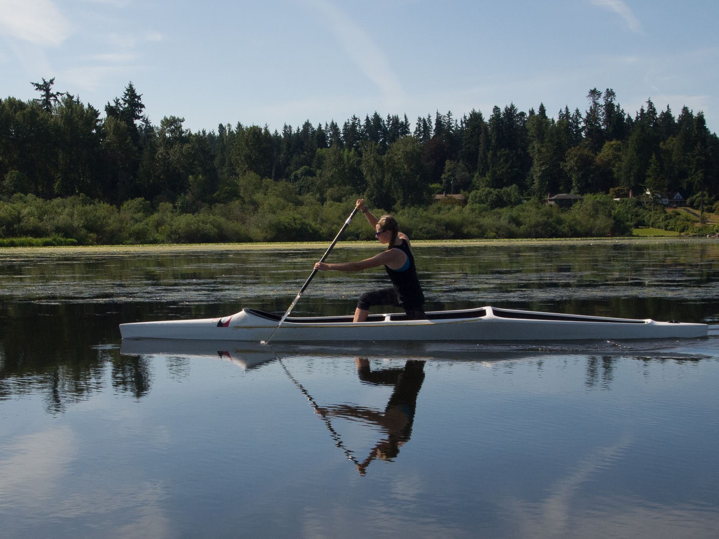 Sprint canoe on Lake Washington